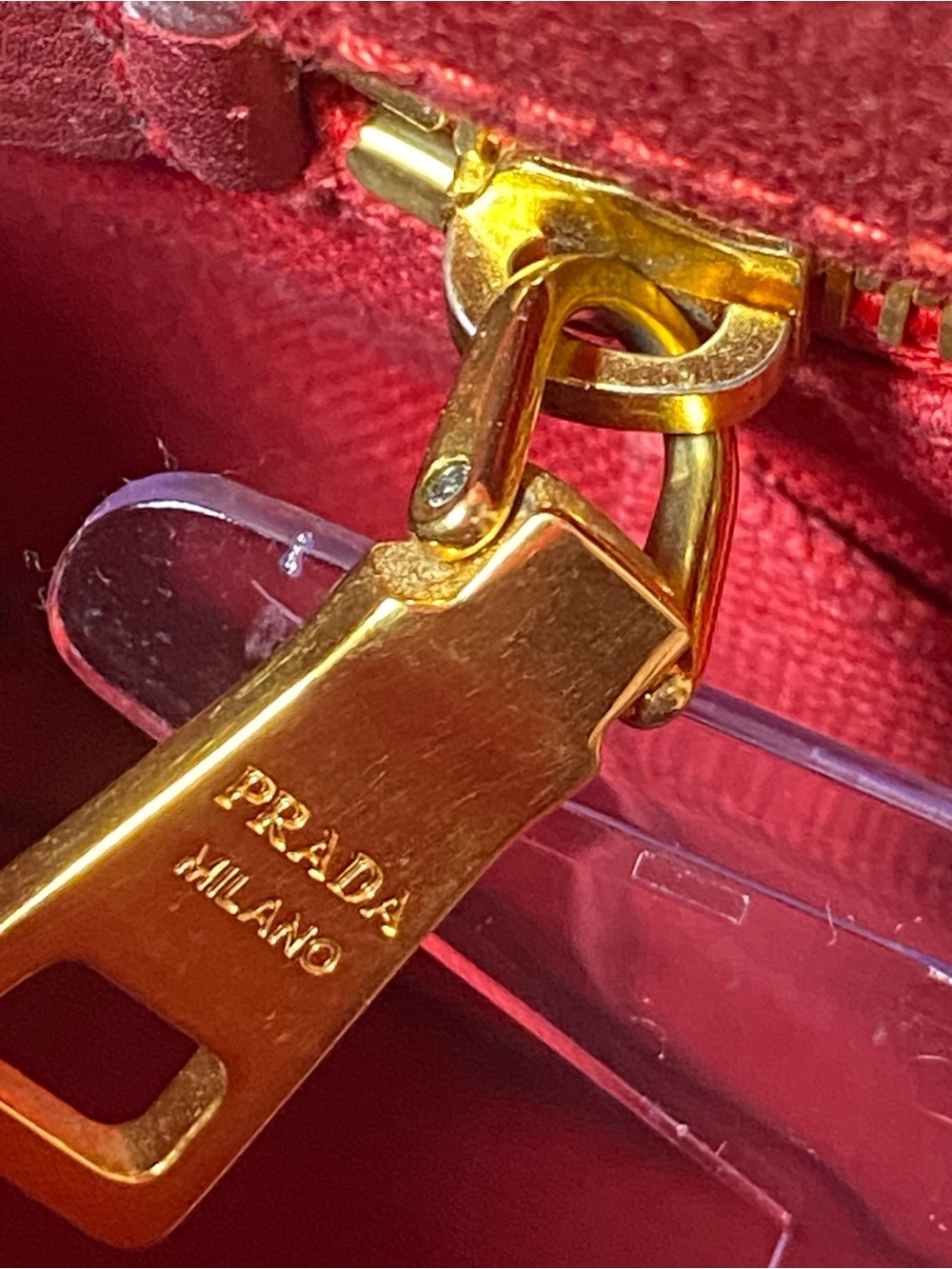 Prada Red Canapa Canvas Tote with Logo - w/Authentication Card - Picture 13 of 17